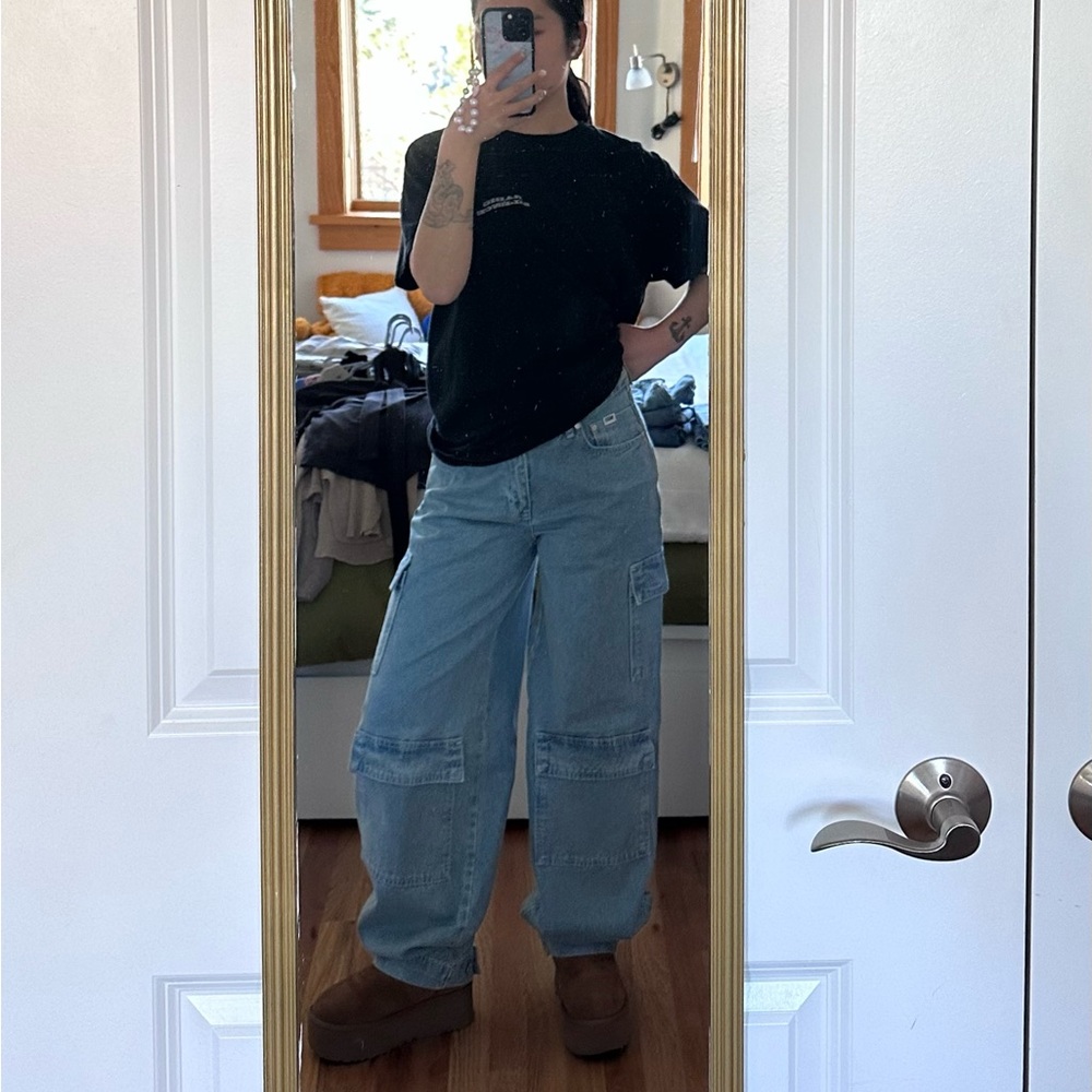 the ragged priest baggy tapered cargo jeans